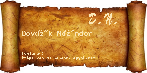 Dovák Nándor névjegykártya