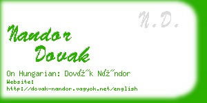 nandor dovak business card